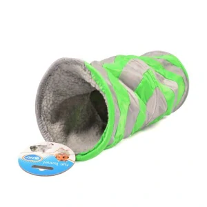 DUVO+ Mäkký hrací tunel pre drobné hlodavce 35cm sivý/zelený